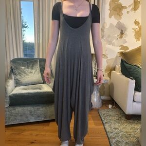 Love in Gray Jumpsuit with Black Top